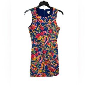 J. Crew Vibrant Floral Mini Dress - Blue and Floral